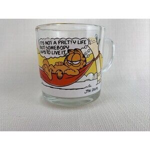 1978 McDonald's Garfield Odie‎ Glass Coffee Cup Mug VINTAGE Jim Davis